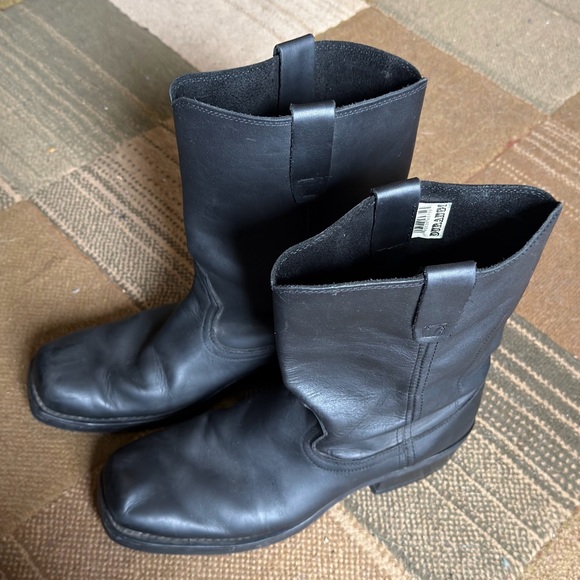 Durango Black Leather Men's Square Toe Boots - Picture 3 of 6